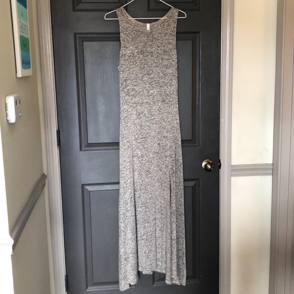 Black and gray mixed textured dress